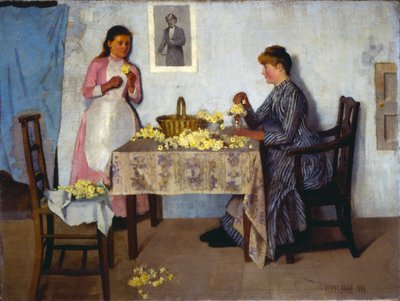 Bundling Primroses by Percy Bovill